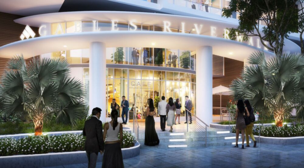 Gables Riverwalk monument sign rendering by SignJive