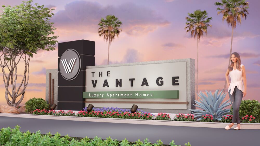 The Vantage monument sign rendering by SignJive